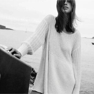 Free People Beach Delancey Neutral Beige Sweater Tunic